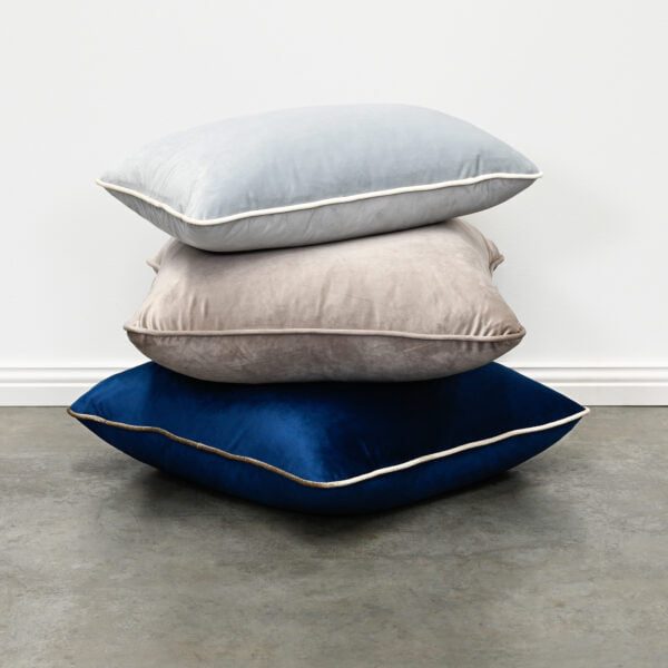 Blue Grey Velvet Cushion