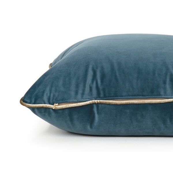 Steel Blue Velvet Cushion