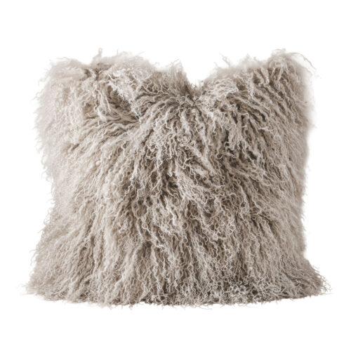 Grey Snowflake Tibetan Fur Cushion
