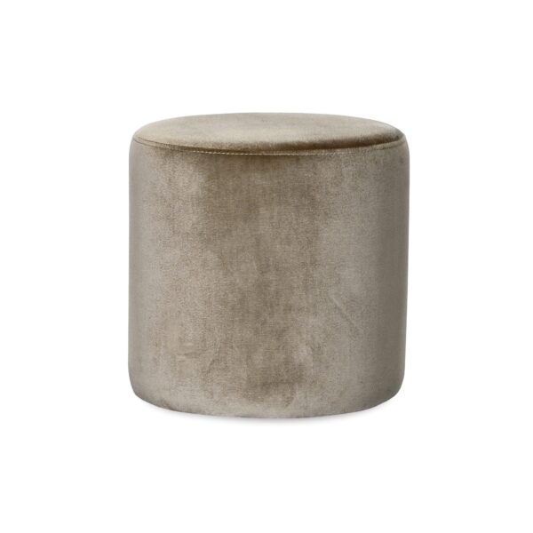 Round Brown Velvet Ottoman