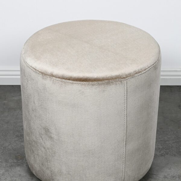 Round Brown Velvet Ottoman