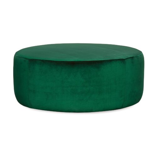 Round Green Velvet Ottoman