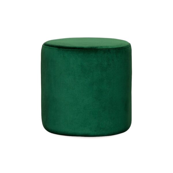 Round Green Velvet Ottoman