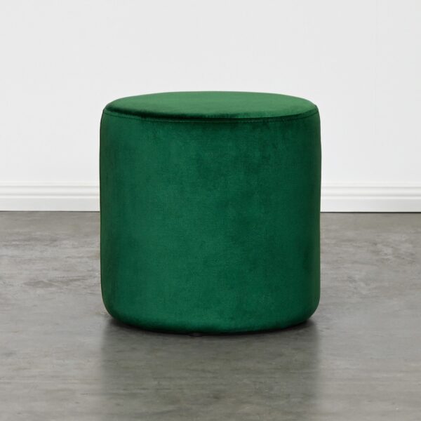 Round Green Velvet Ottoman