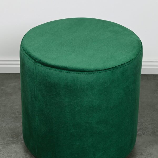 Round Green Velvet Ottoman