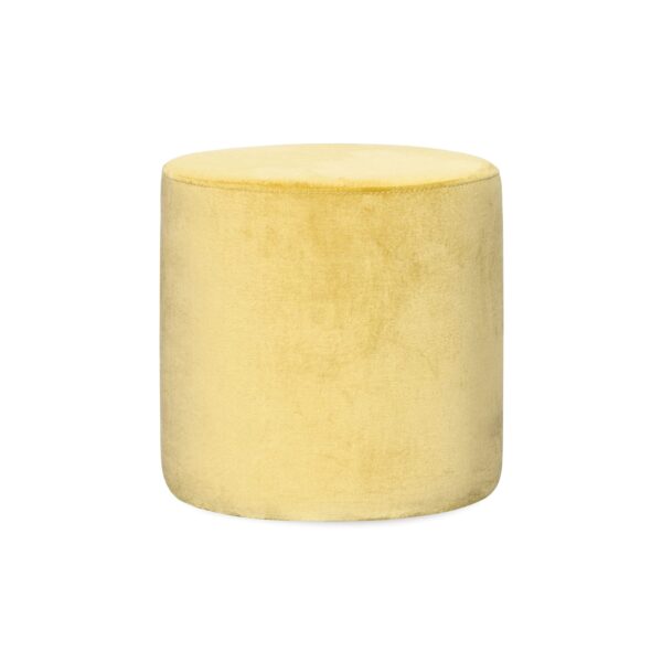 Round Yellow Velvet Ottoman