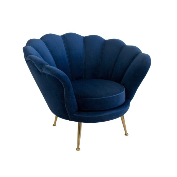 Navy Blue Shell Armchair