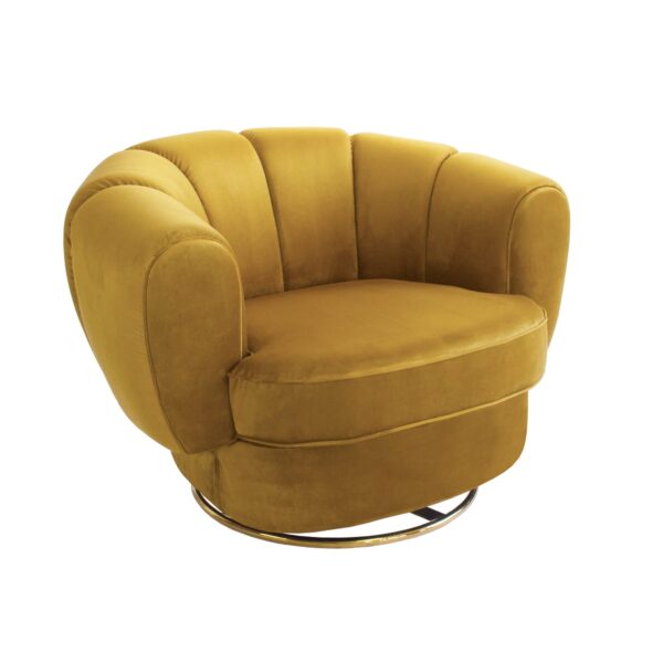 Honeycomb Yellow Swivel Armchair