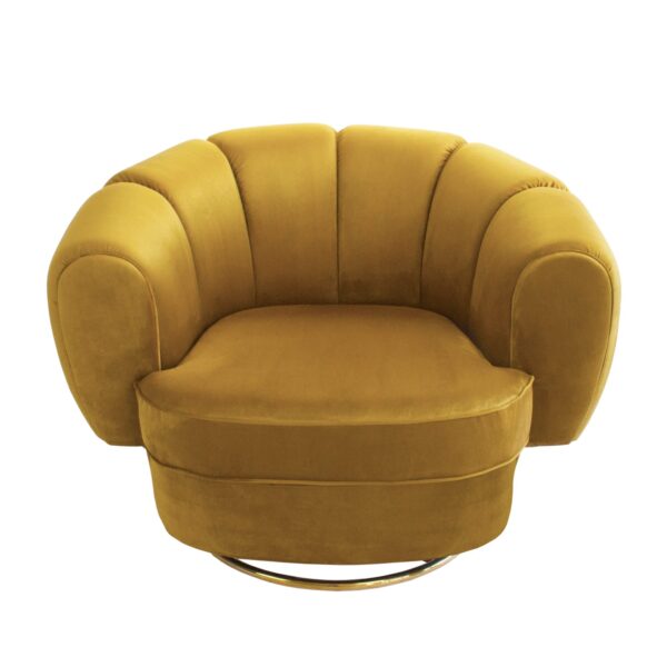 Honeycomb Yellow Swivel Armchair