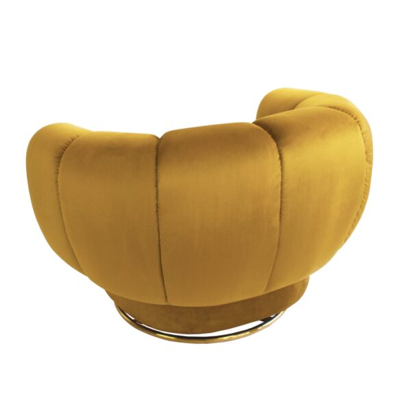 Honeycomb Yellow Swivel Armchair