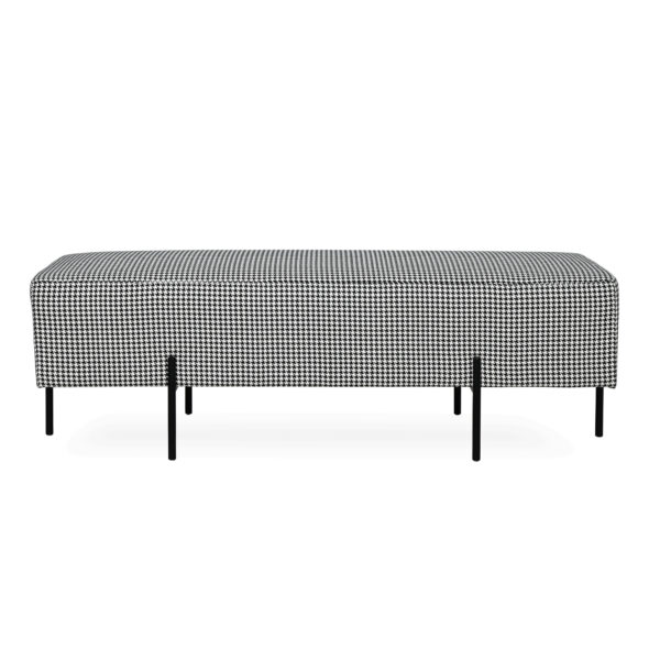 Coco Quilted Ottoman - Houndstooth