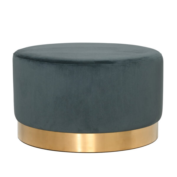 Milan Velvet Ottoman Large - Turtle Grey