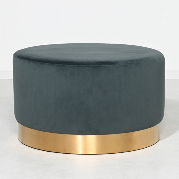 Milan Velvet Ottoman Large - Turtle Grey - Image 3