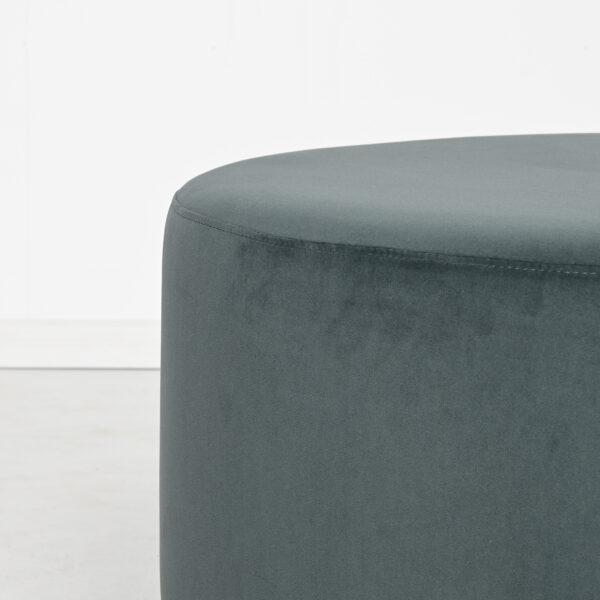 Milan Velvet Ottoman Large - Turtle Grey - Image 4