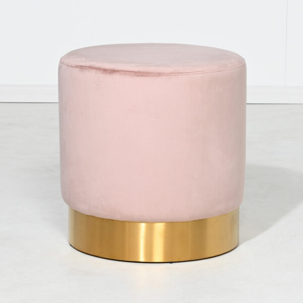 Milan Velvet Ottoman Small - Blush - Image 3