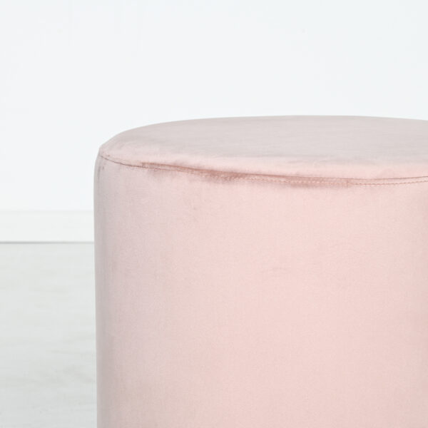 Milan Velvet Ottoman Small - Blush - Image 4