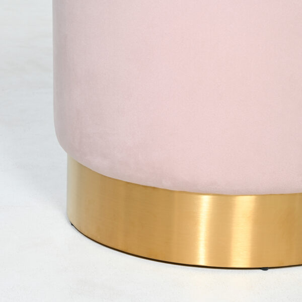 Milan Velvet Ottoman Small - Blush - Image 5