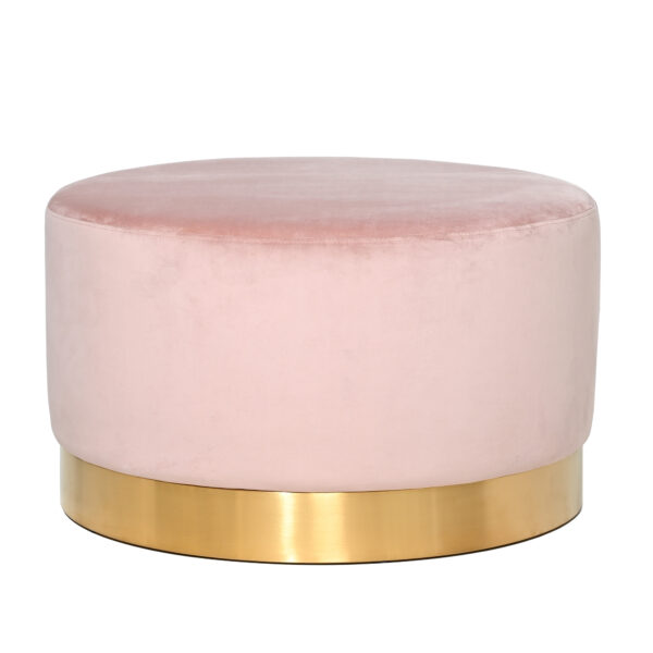 Milan Velvet Ottoman Large - Blush