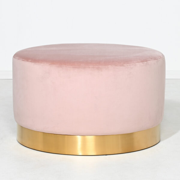 Milan Velvet Ottoman Large - Blush - Image 3