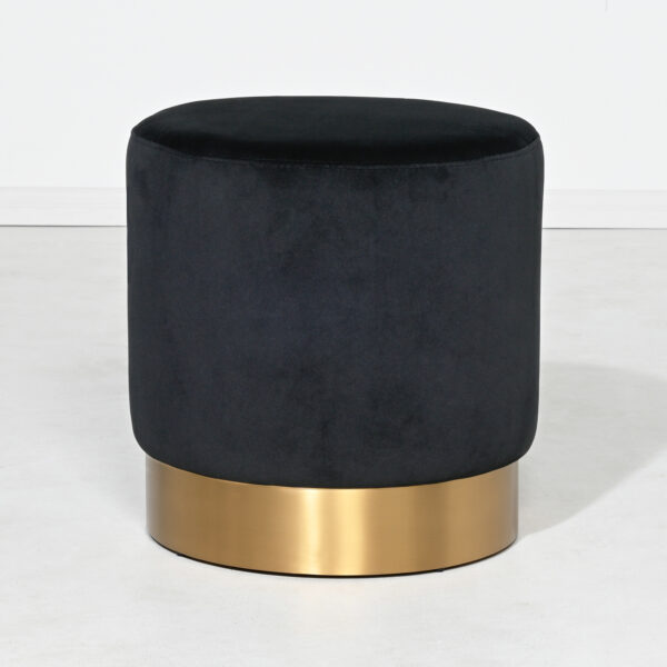 Milan Velvet Ottoman Small - Black - Image 3