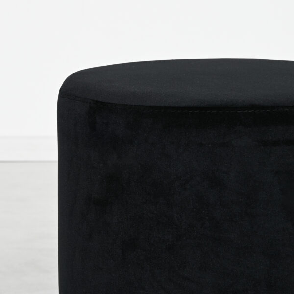 Milan Velvet Ottoman Small - Black - Image 4