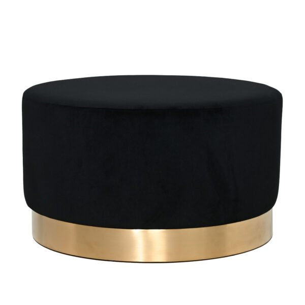 Milan Velvet Ottoman Large - Black