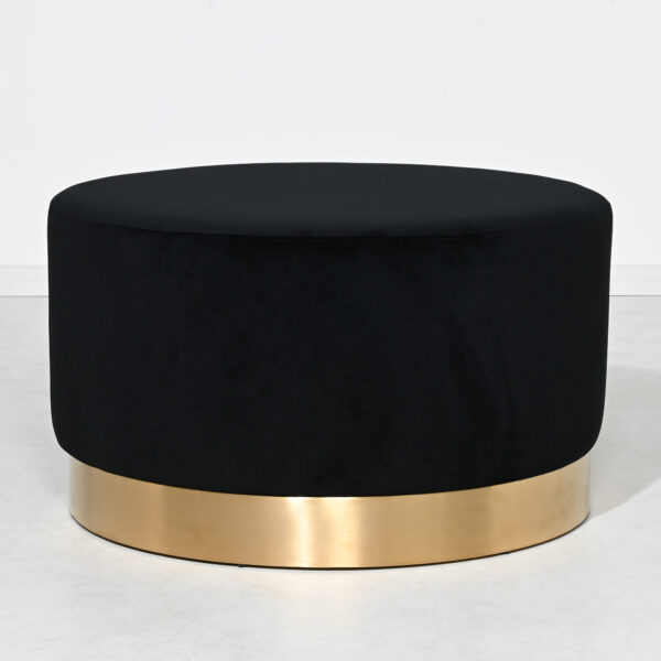 Milan Velvet Ottoman Large - Black - Image 3