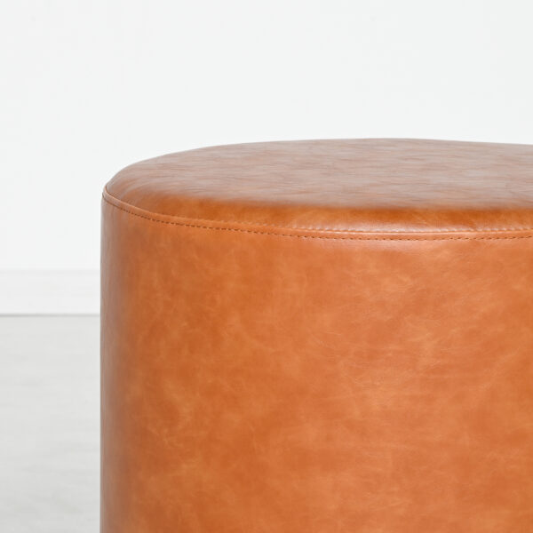 Milan Recycled Leather Ottoman Small - Cognac - Image 4