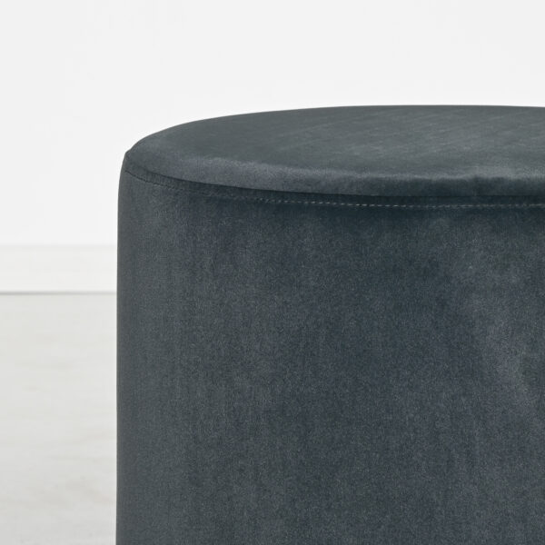 Milan Velvet Ottoman Small - Charcoal - Image 4