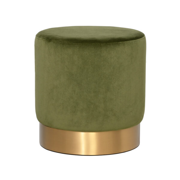 Milan Velvet Ottoman Small - Olive