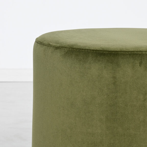 Milan Velvet Ottoman Small - Olive - Image 4