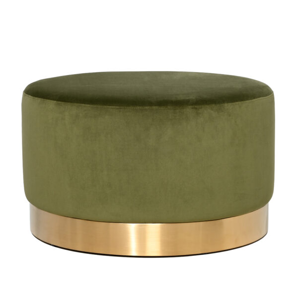 Milan Velvet Ottoman Large - Olive