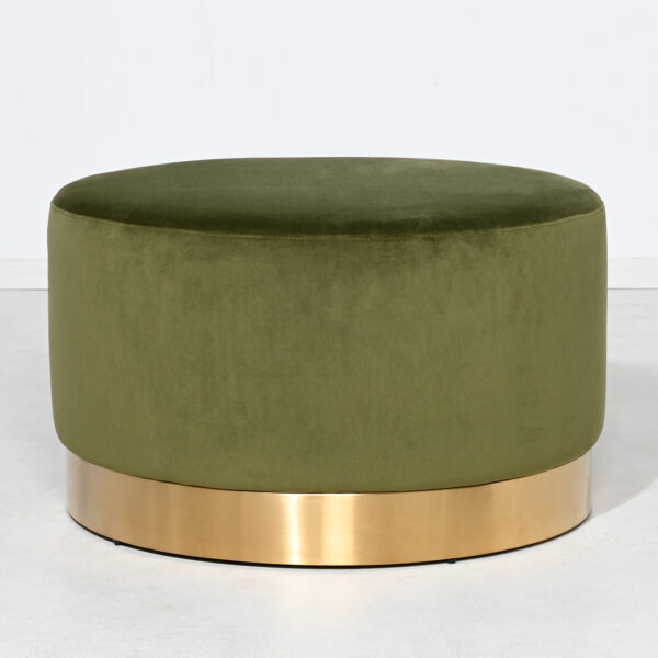 Milan Velvet Ottoman Large - Olive - Image 3