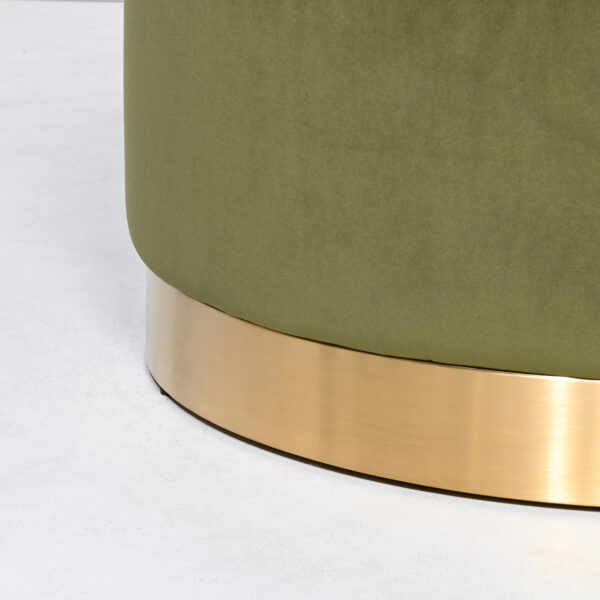 Milan Velvet Ottoman Large - Olive - Image 5