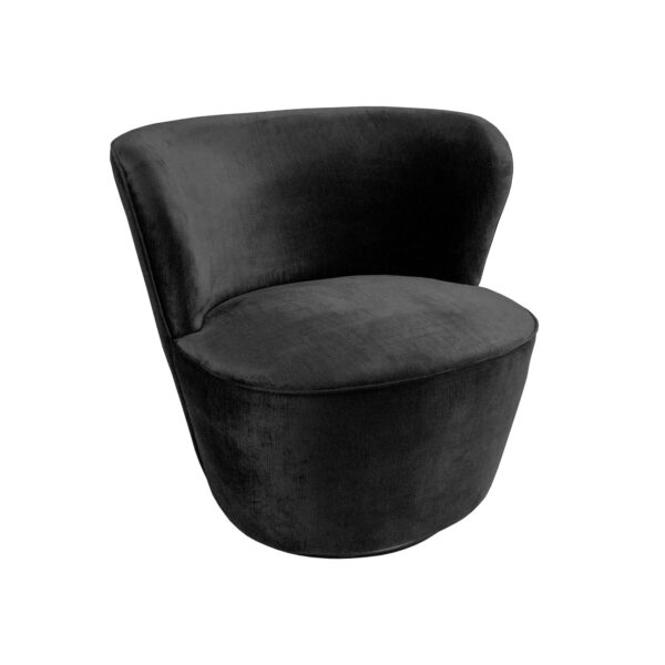 Black Velvet Swivel Armchair