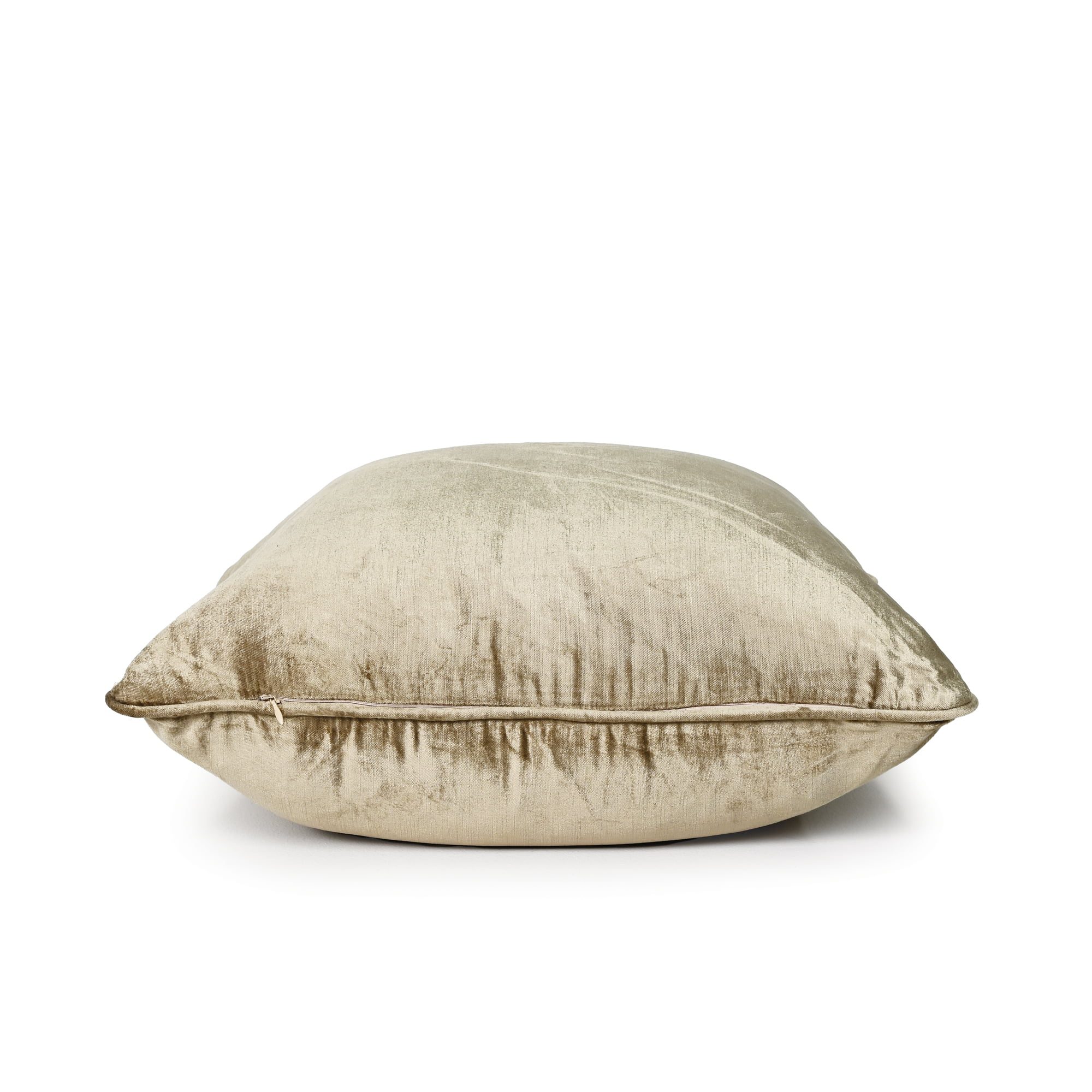 Coco Piped Velvet Cushion - Vintage Gold - Image 2
