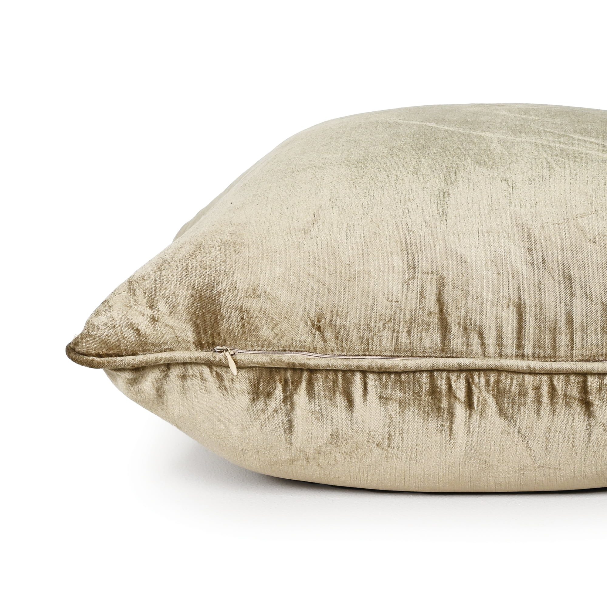 Coco Piped Velvet Cushion - Vintage Gold - Image 4