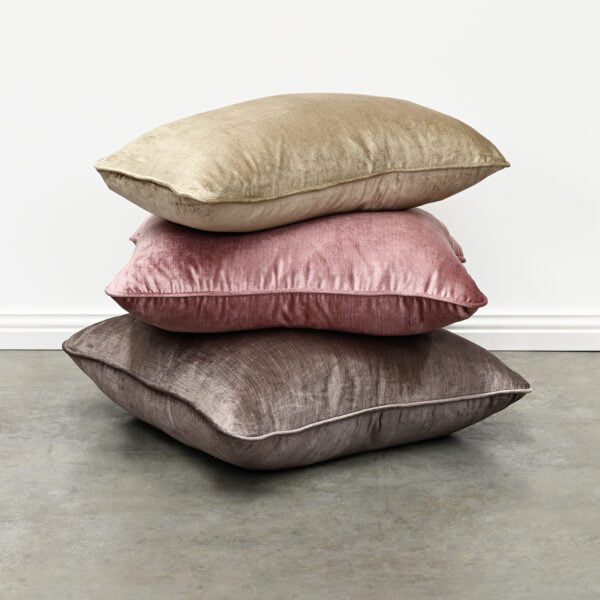 Coco Piped Velvet Cushion - Vintage Gold - Image 6
