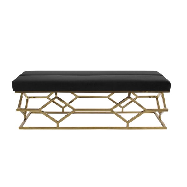 Black Gold Ottoman Bench