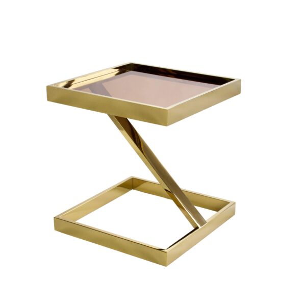 Gold Side Table With Glass Top