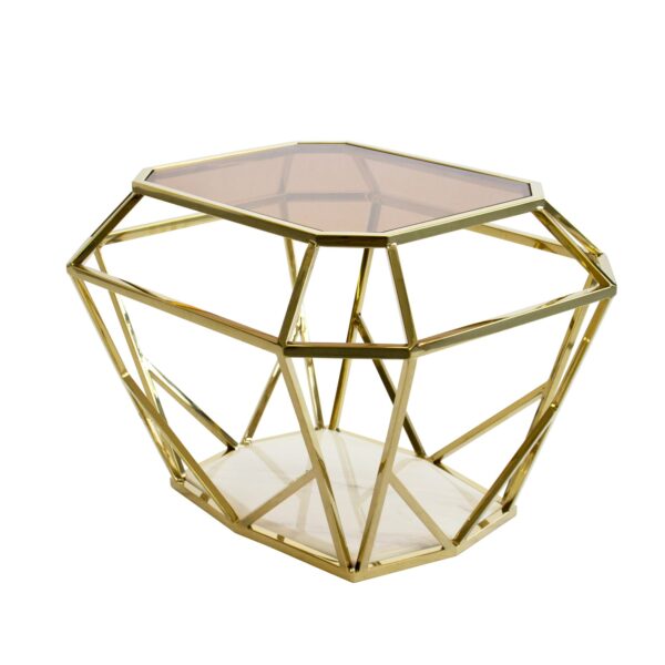 Gold Side Table With Glass Top