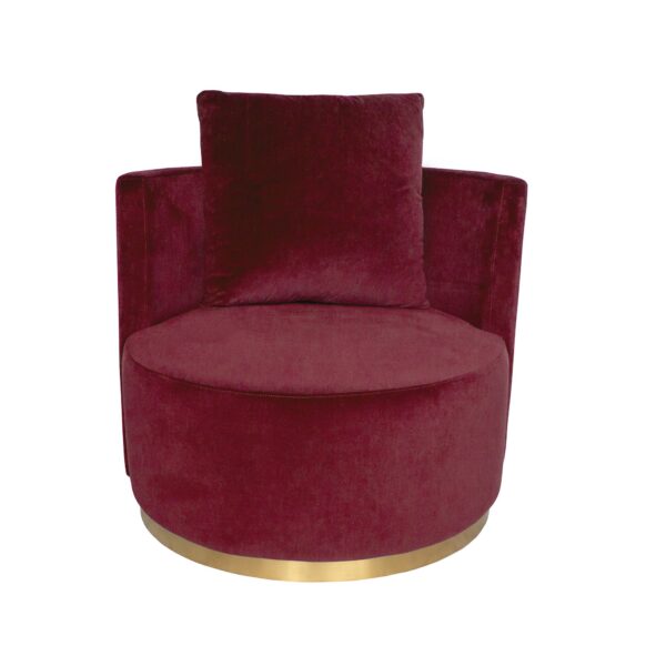 Marsala Red Velvet Armchair