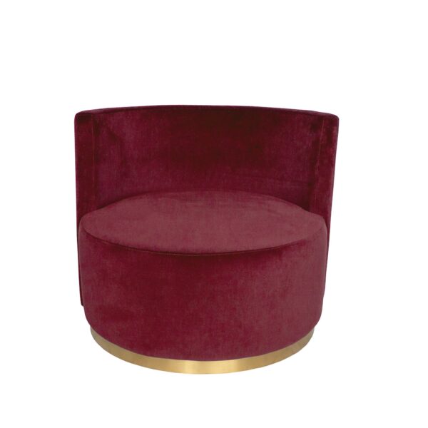 Marsala Red Velvet Armchair