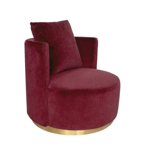 Marsala Red Velvet Armchair