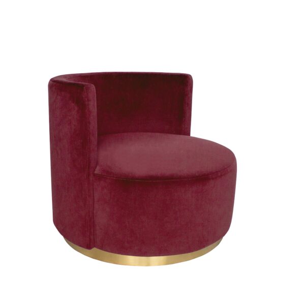 Marsala Red Velvet Armchair