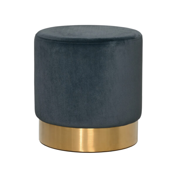 Milan Velvet Ottoman Small - Charcoal