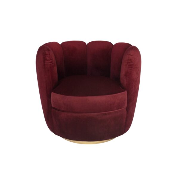 Burgundy Red Swivel Armchair