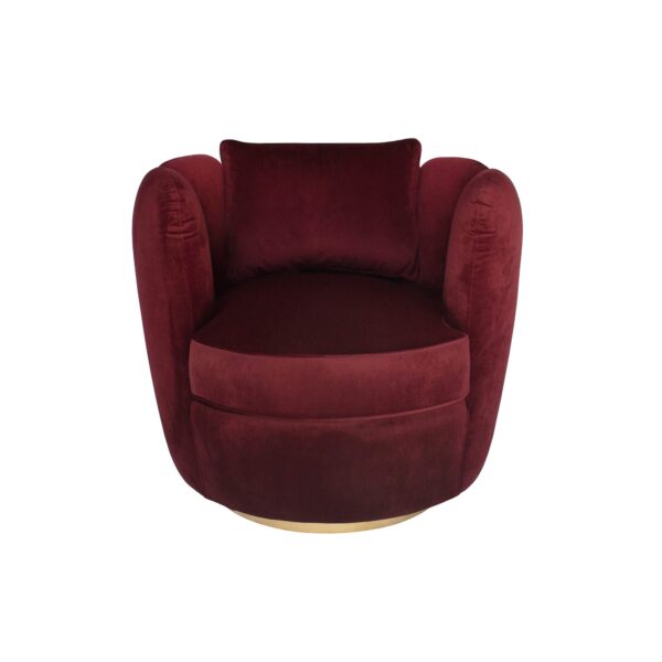 Burgundy Red Swivel Armchair