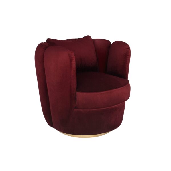 Burgundy Red Swivel Armchair