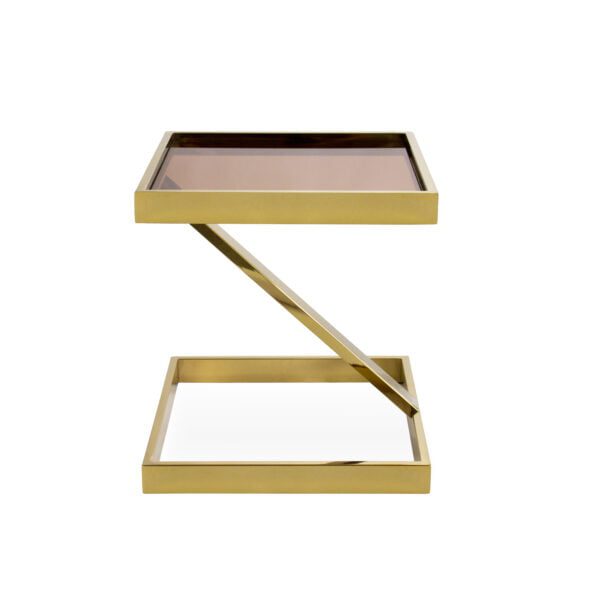 Gold Side Table With Glass Top